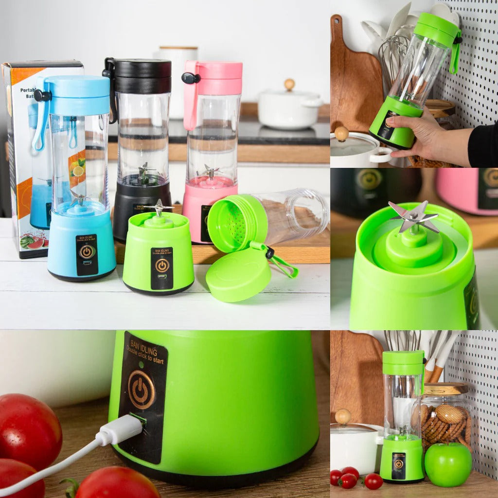 hand juicer maker fruit blender usb blender kitchen mixer kitche-6-Blade Portable Home USB Rechargeable Electric Fruit Extractor Juice Blender Machine(random color)